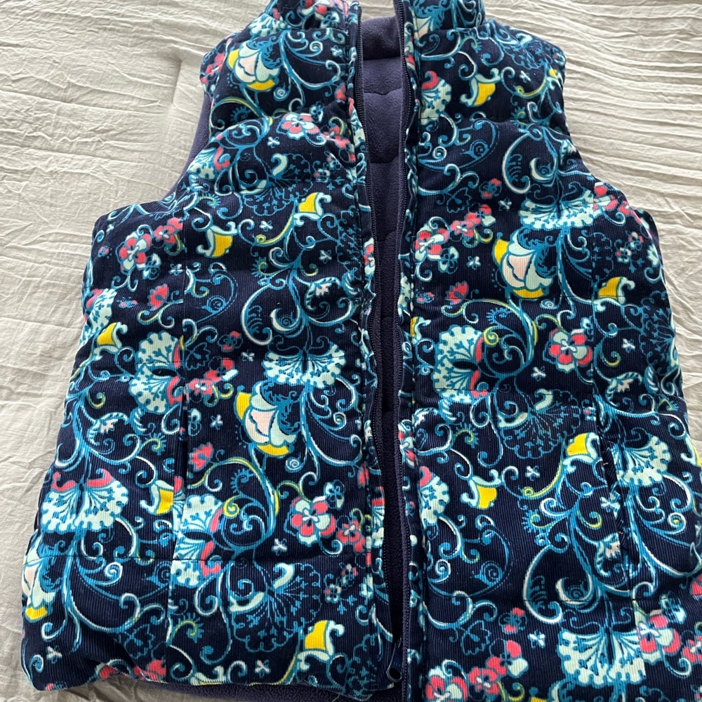 Lily Pulitzer reversible corduroy puffer vest size 12-14